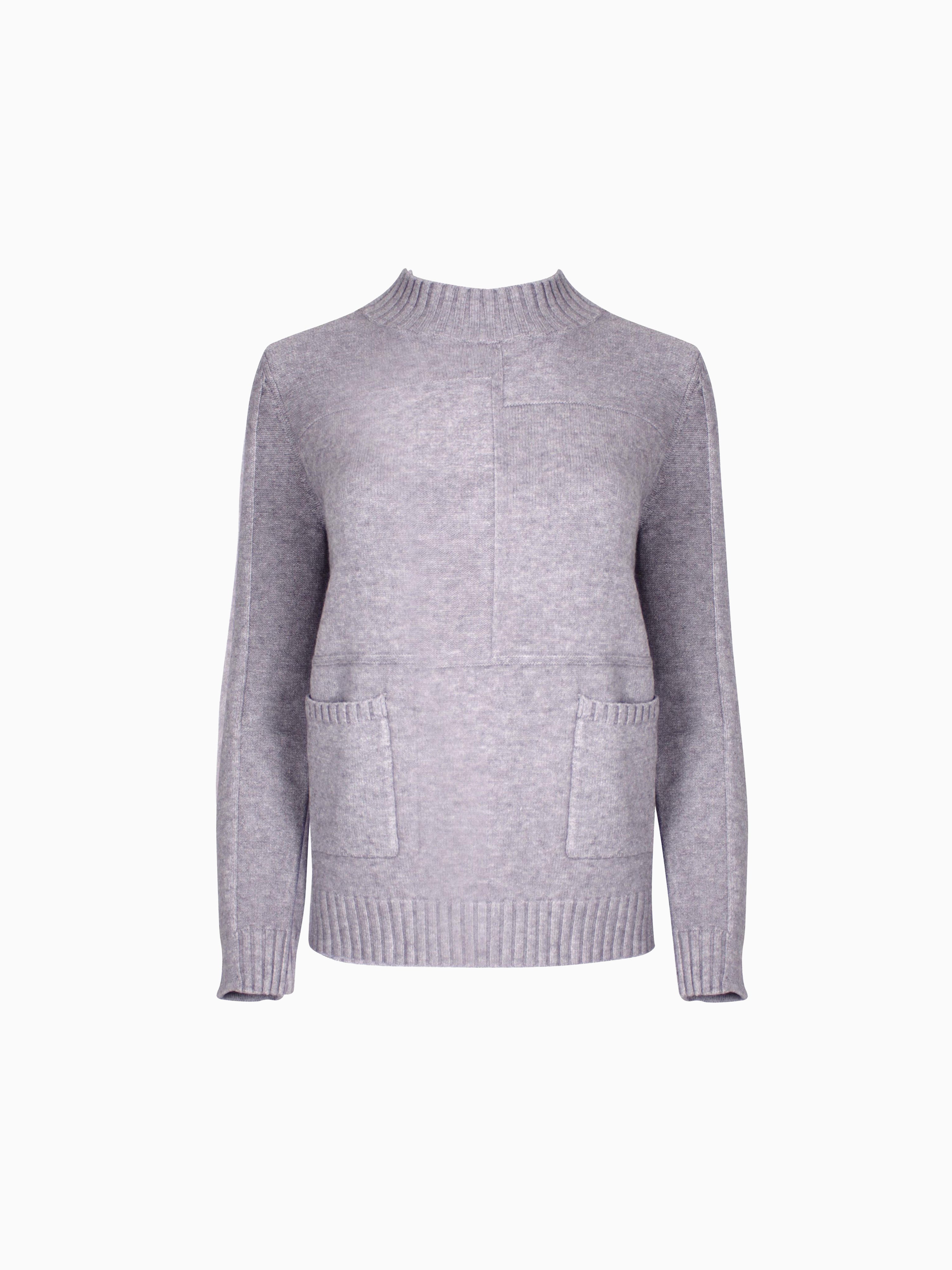 Pocket Jumper Melange Grau