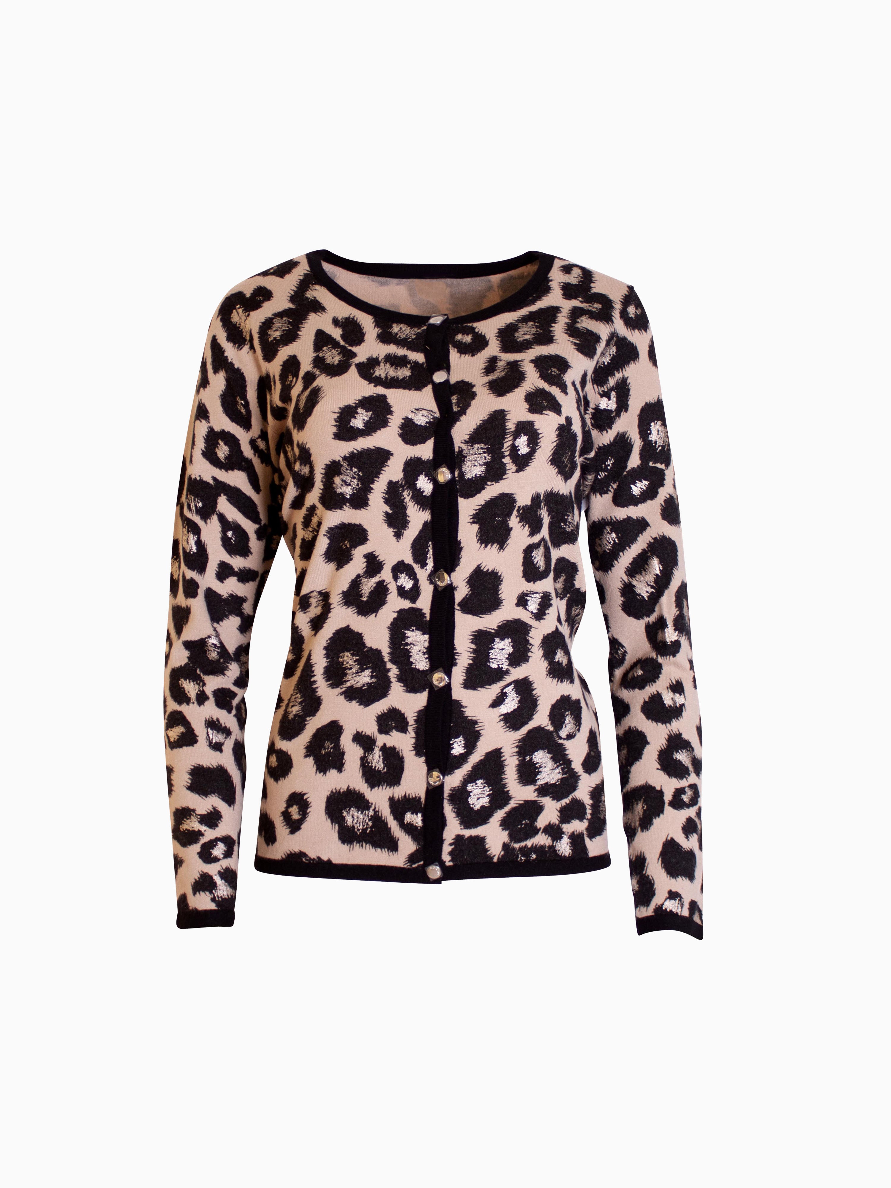 2 in 1 Strickjacke Leopard
